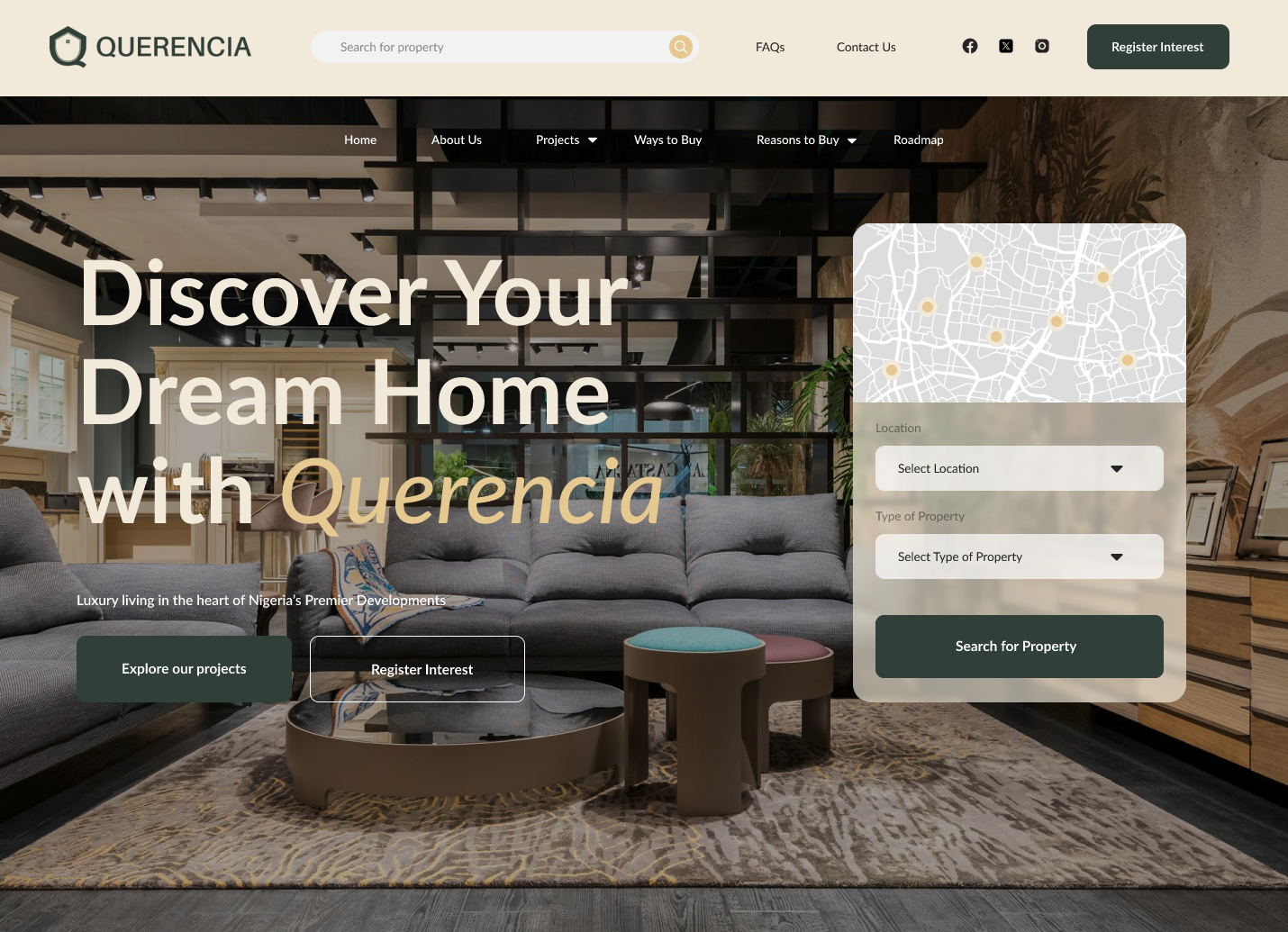 Querencia landing page